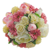 Brides Pink, Ivory Silk Peony, Gerbera & Rose Wedding Posy Bouquet