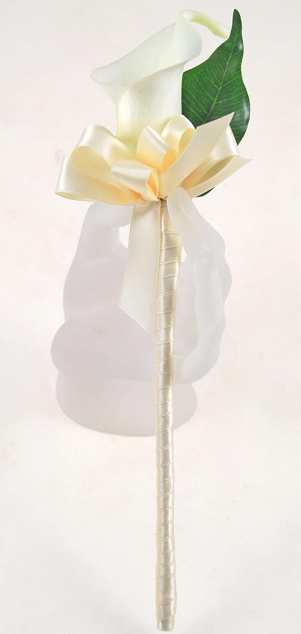 Artificial  Ivory Calla Lily Flower Girl Wedding Day Wand