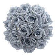 Bridesmaids Light Blue Foam Rose Wedding Bouquet