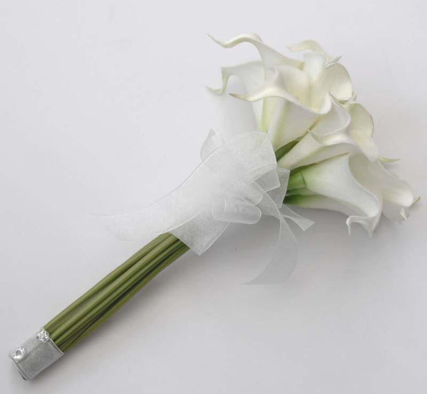 Bridesmaids Soft Touch White Calla lily Wedding Posy Bouquet