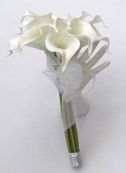 Bridesmaids Soft Touch White Calla lily Wedding Posy Bouquet