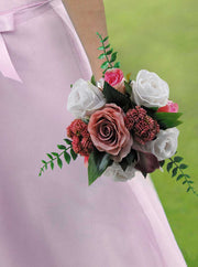Dusky Pink Calla Lily, Rose & Sedum Bridal Wedding Shower Bouquet
