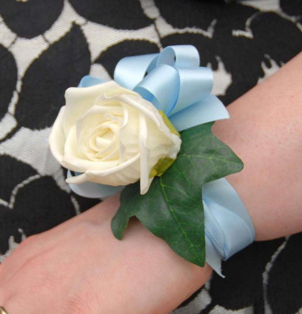 Light blue wrist deals corsage