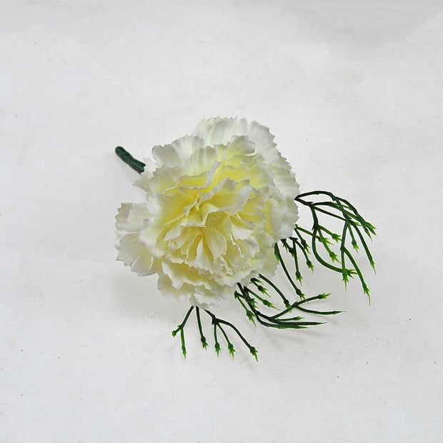 Ivory Silk Carnation & Fern Wedding Day Guest Buttonhole