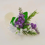 Purple Lavender Rosemary Ivory Gyp Pearl Band Wrist Corsage