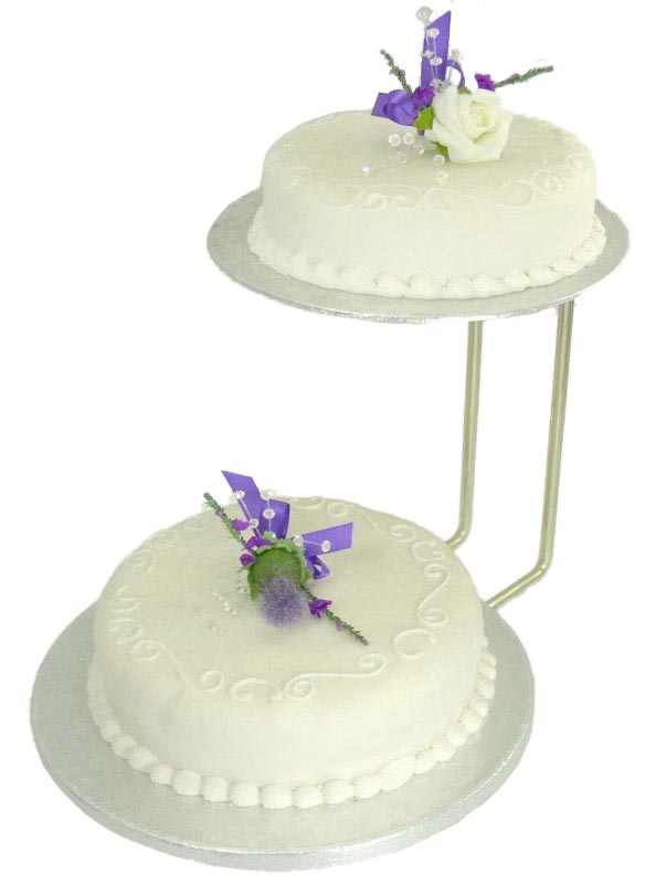 Scottish Thistle, Crystal & Ivory Rose Wedding Cake Sprays