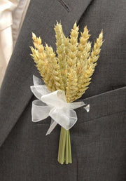 Grooms Natural Dried Wheat Wedding Day Buttonhole
