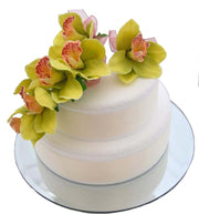 Apple Green Silk Orchid Wedding Cake Spray Decoration