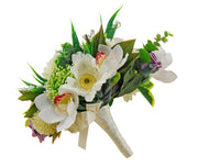Bridal Bouquet Ivory Peony, Orchid, Gerbera & Plum Roses Wedding Shower