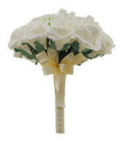 Bridesmaids Ivory Foam Rose & Artificial Gypsophila Wedding Posy