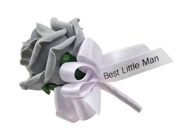 Best Little Man Wedding Buttonhole Ribbon Message