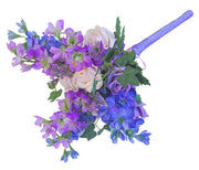 Bridesmaids Blue, Lilac Silk Delphinium & Rose Wedding Posy