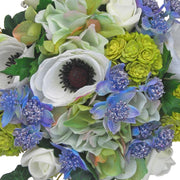 Bridesmaids Blue Astrantia, Ivory Anemone, Green Echeveria & Hydrangea Posy