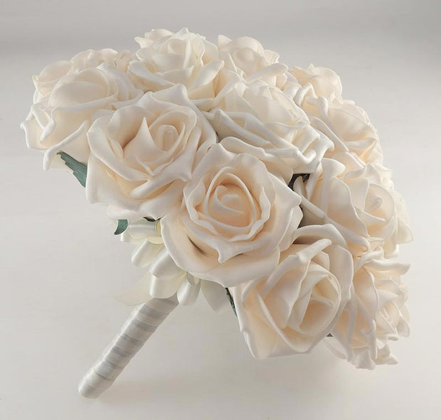 Brides Cream Foam Rose Wedding Posy Bouquet