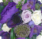 Purple & Lilac Orchid, Allium & Rose Bridal Wedding Bouquet