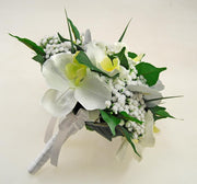 Brides Ivory Artificial Silk Orchid & Gypsophila Wedding Bouquet