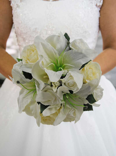 Brides Ivory Casablanca, Calla Lily & Rose Wedding Bouquet