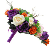 Brides Orange & Purple Rose, Pink Peony Wedding Shower Bouquet