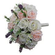 Brides Pink, Ivory Diamante Rose, Lilac Lavender & Stephanotis Wedding Bouquet