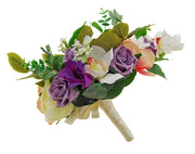 Brides Purple Lisianthus, Ivory Orchid & Peony Wedding Shower Bouquet