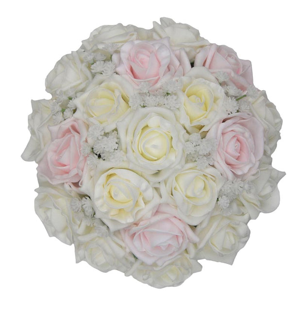Bridesmaids Pale Pink, Ivory Rose & Gypsophila Wedding Posy