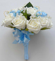 Bridesmaids Ivory Roses, Pearl & Gypsophila Wedding Bouquet