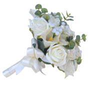 Bridesmaids Ivory Lily, Diamante Rose, Gypsophila & Eucalyptus Wedding Bouquet