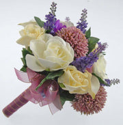 Bridesmaids Lilac Allium, Ivory Rose & Calla Lily Wedding Bouquet