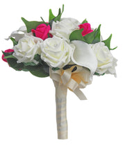 Bridesmaids Ivory, Pink Rose & Calla Lily Wedding Bouquet