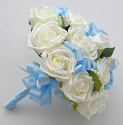 Bridesmaids Ivory Rose & Pearl Loop Wedding Posy Bouquet