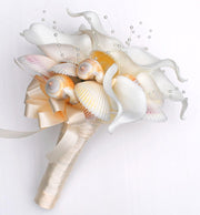 Bridesmaids Seashell, Pearls & Calla Lily Wedding Bouquet