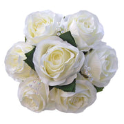 Bridesmaids Ivory Silk Rose & Crystal Wedding Posy Bouquet