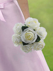 Brides Ivory Adore Silk Rose & Crystal Spray Wedding Bouquet