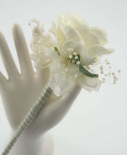 Bridesmaids Ivory Rose & Pearl Loop Flower Girl Wedding Wand