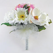 Bridesmaids Ivory Gerbera, Rose & Magnolia Wedding Bouquet
