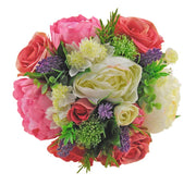 Brides Ivory & Pink Peony, Rose, Lavender Wedding Bouquet