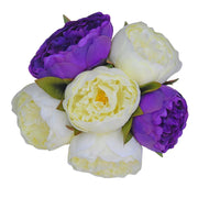 Bridesmaids Purple & Ivory Silk Peony Wedding Posy Bouquet