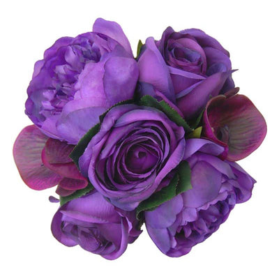 Bridesmaids Purple Rose, Peony & Orchid Wedding Posy Bouquet