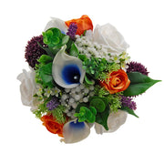 Bridesmaids Calla lily, Lavender, Orange Rose & Allium Posy Bouquet
