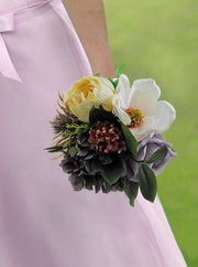 Cream Peony, Magnolia, Silk Grey Hydrangea, Teasel & Rose Bridal Wedding Bouquet