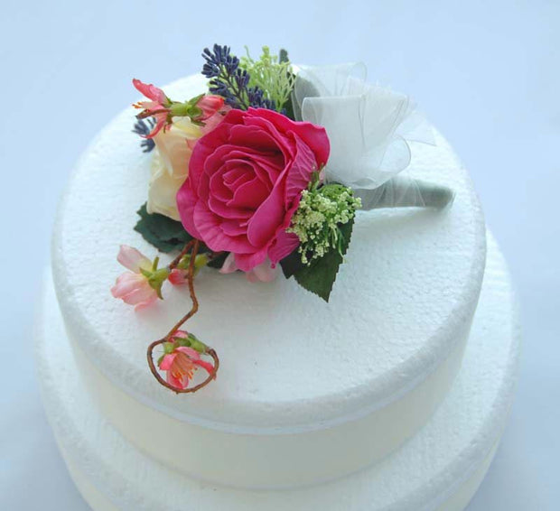 Cerise & Cream Rose, Cherry Blossom Wedding Cake Spray