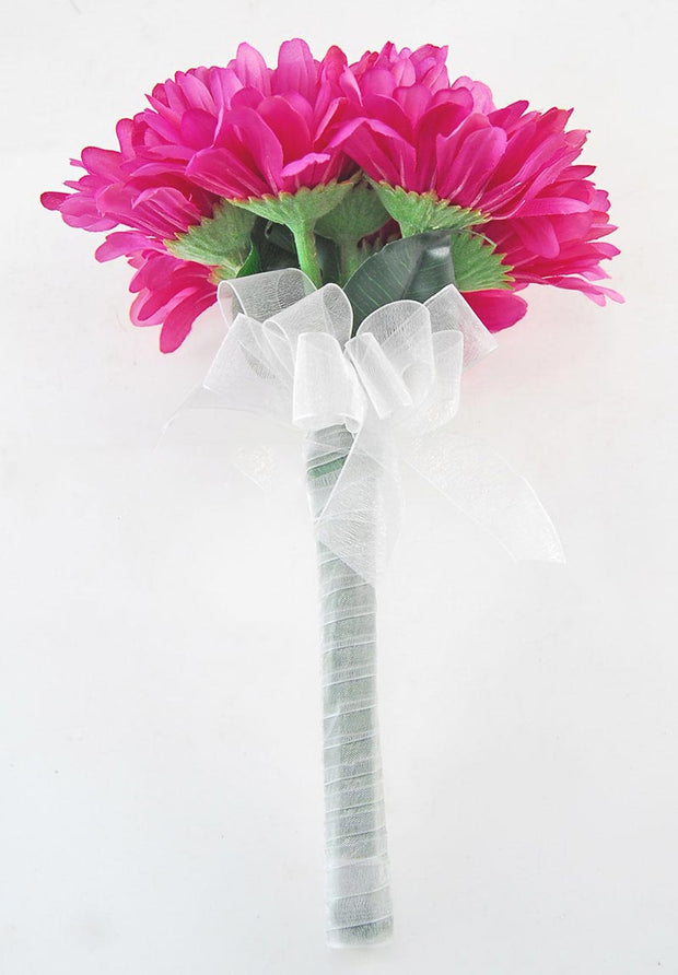 Bridesmaids Cerise Pink Silk Gerbera Wedding Posy