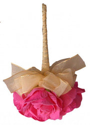 Triple Cerise Pink Foam Rose Flower Girl Wedding Wand