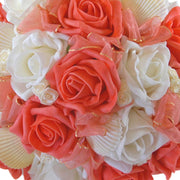 Bridesmaids Seashell, Coral & White Rose Bridesmaids Wedding Posy