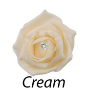 Single Diamante Foam Rose Wedding Flower Sample