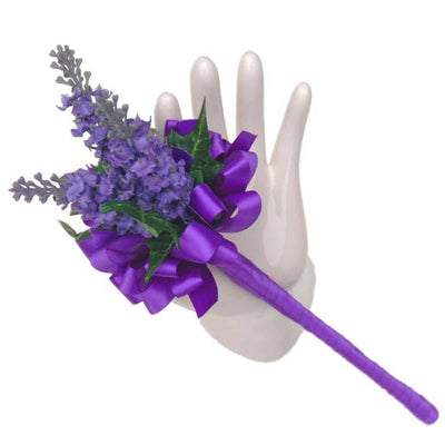 Purple Silk Lavender & Satin Bow Flower Girl Wedding Wand