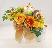 Golden Sunflower Silk Gerbera & Hypericum Berry Bridal Wedding Bouquet
