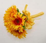 Golden Yellow Silk Sunflower Childrens Wedding Posy