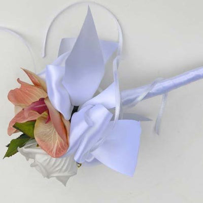Vintage Pink Orchid, White Calla Lily & Rose Wedding Wand