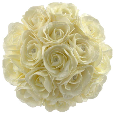 Ivory Diamante Foam Rose Bridesmaids Wedding Posy